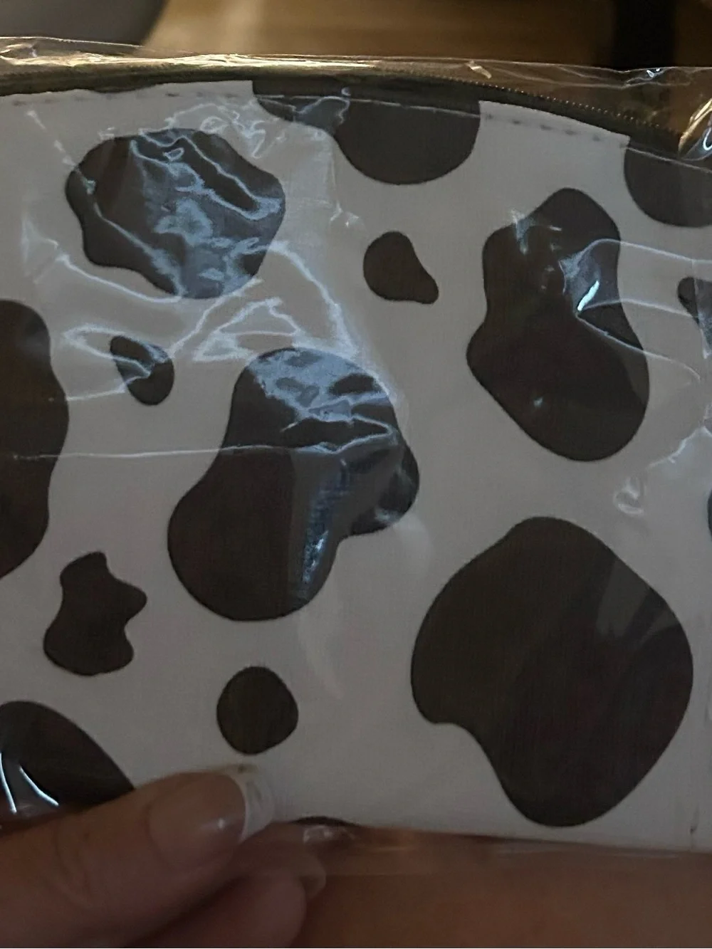 Black and White Cow Print Cosmetic Pouch